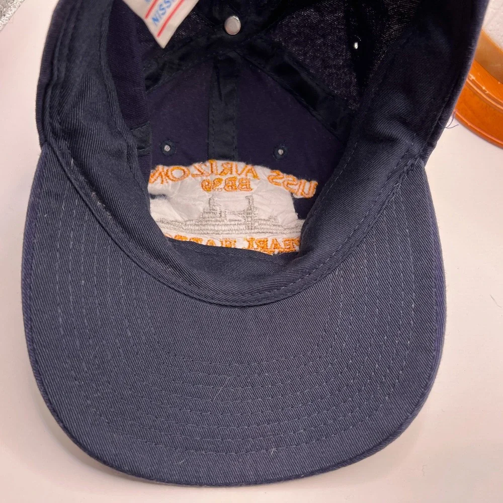 Nissin Cap USS Arizona BB39 Pearl Harbor Hawaii Navy Blue Embroidered Hat